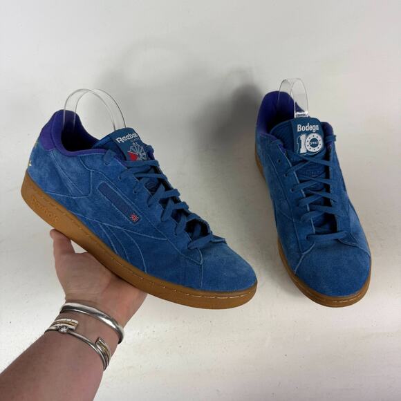 Reebok NPC UK X Bodega Lagoon Athletic Sneakers Men's 11 Blue Suede Lace-Up - Picture 1 of 10
